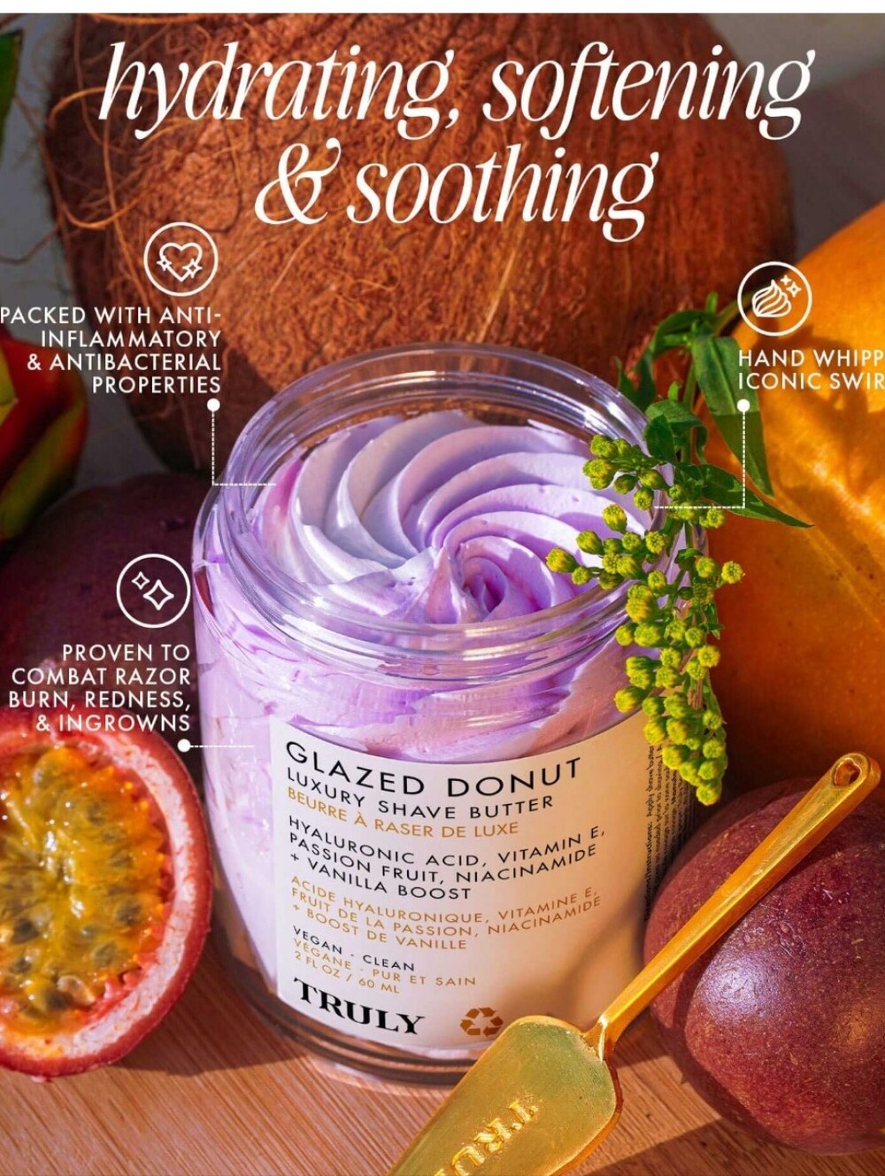 TRULY Glazed Donut Luxury Shave Butter - Lavender & Cream Swirl